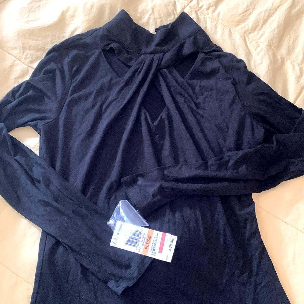 INC NWT Black long sleeve Black top